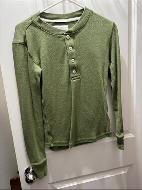 REI Olive Green Henley Thermal Top